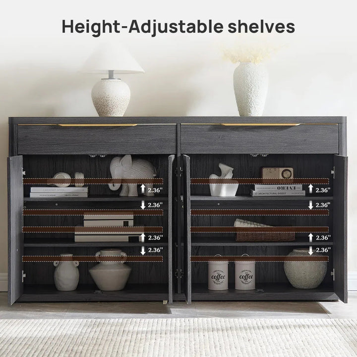 Cas Sideboard Buffet with 2 Drawers - 1 Piece - Natural Oak