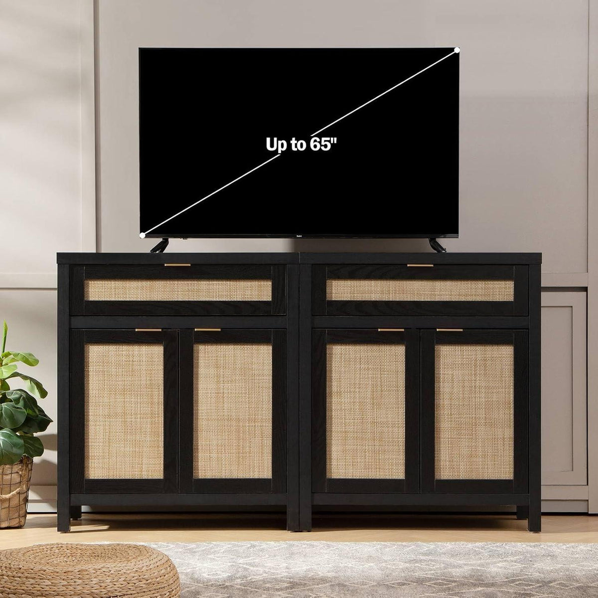 Savanna Black Buffet Cabinet with Drawers