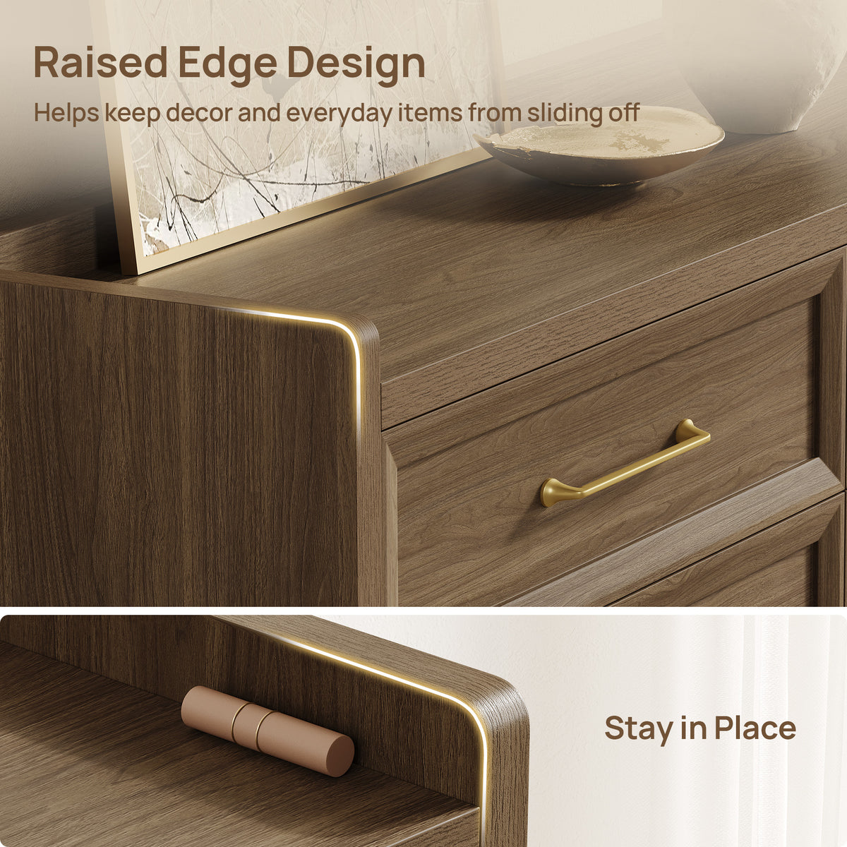Helio Modern Dresser with 6-Drawer for Bedroom, Set of 2