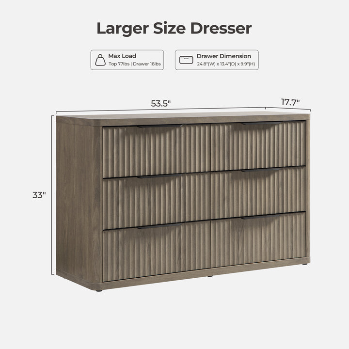 Cas 6 Drawers Dresser, Set of 2