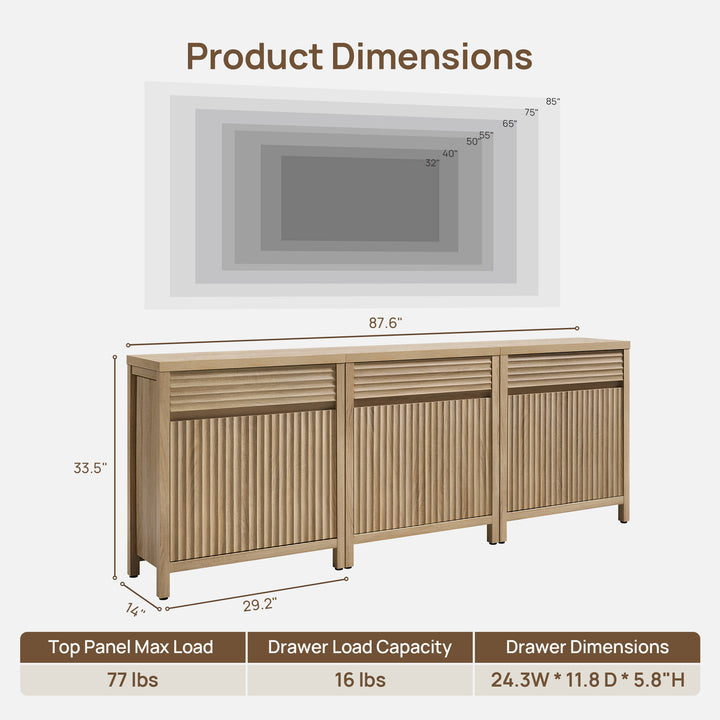 Prelude Modular TV Stand with Storage, up to 85'' TV, Set of 3