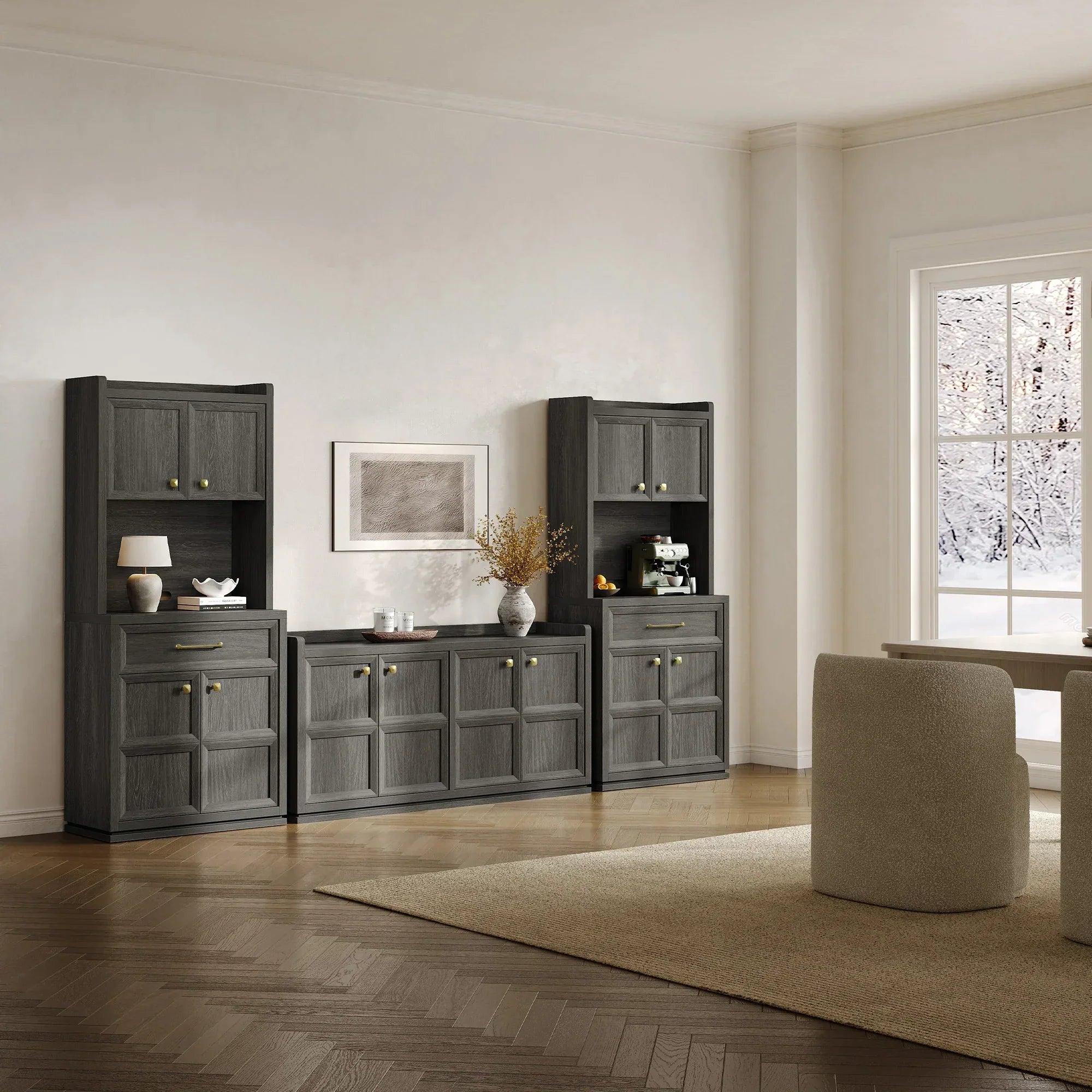 Helio Black Pantry Cabinet