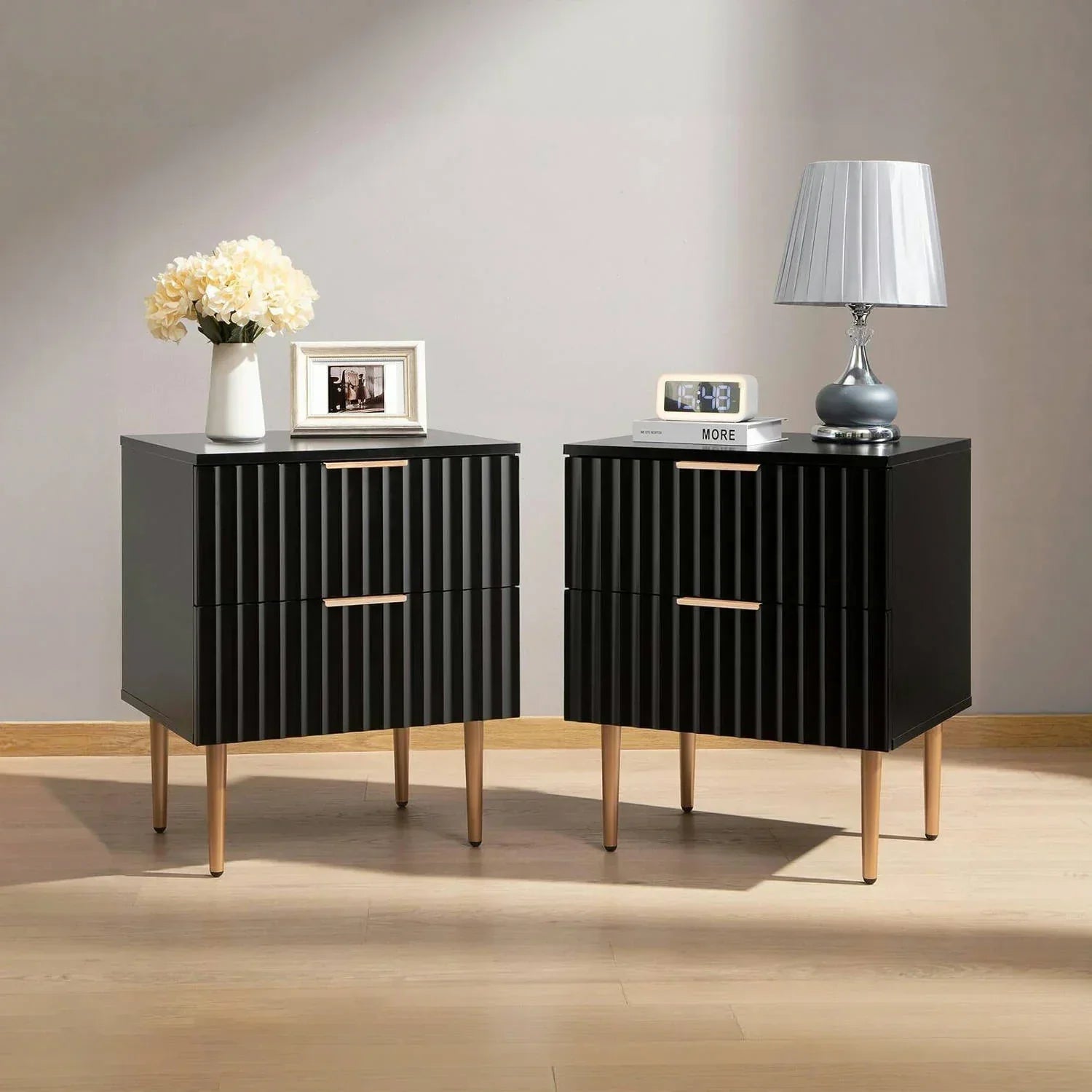 Opus Black Nightstand