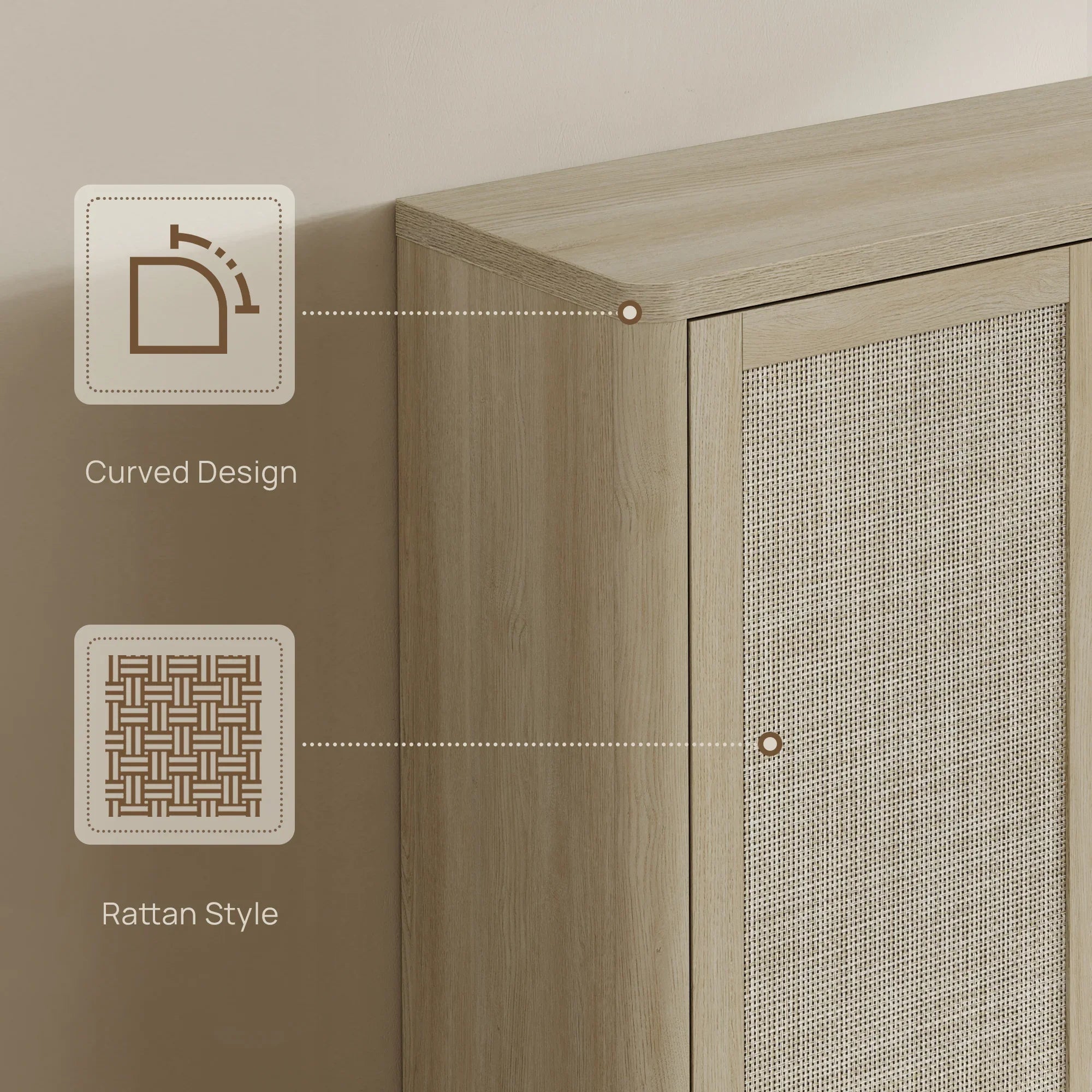 Zura Modular Rattan Shoe Cabinet, 40 Pairs