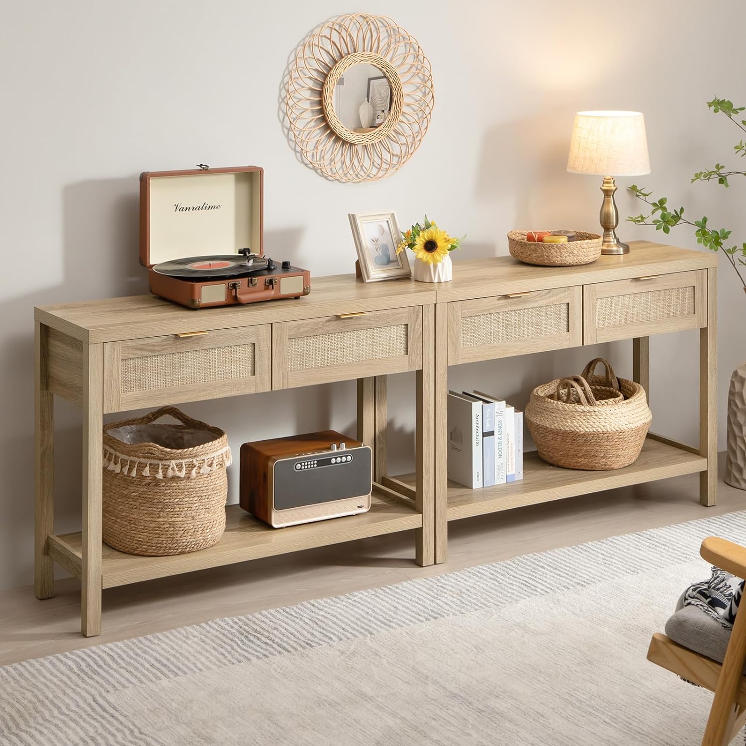 Savanna Console Table with 2 Drawers - Sicotas