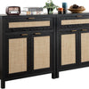 Sideboard Buffet Storage Cabinet, Rattan Accent Cabinet with Doors and Drawer, Modern Credenzas Buffet Table Console Coffee Bar Cabinet
