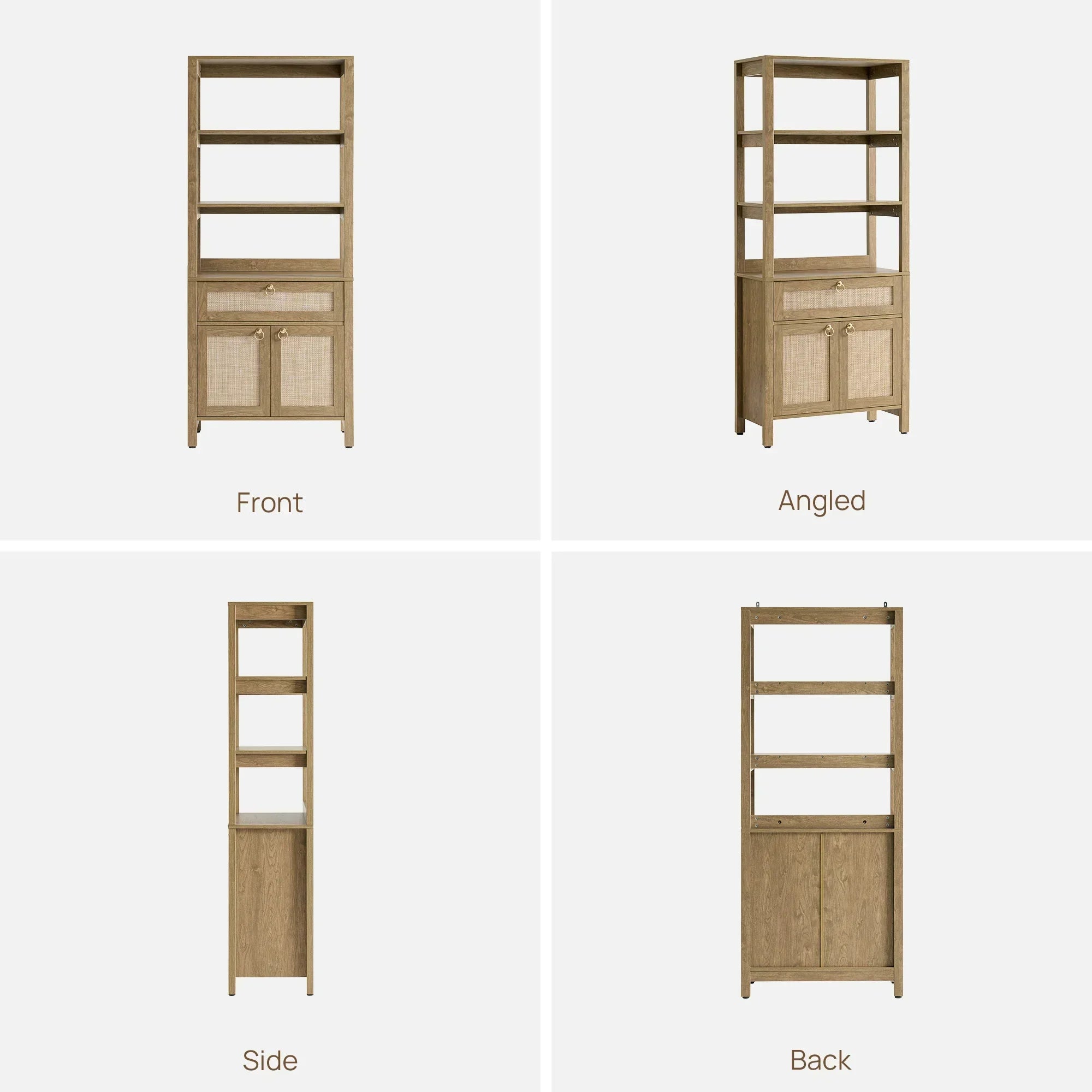 Terra 68.5Inch Bookshelf with Drawers