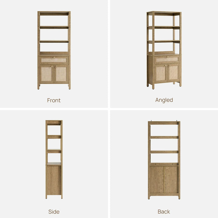 Terra 68.5Inch Bookshelf with Drawers