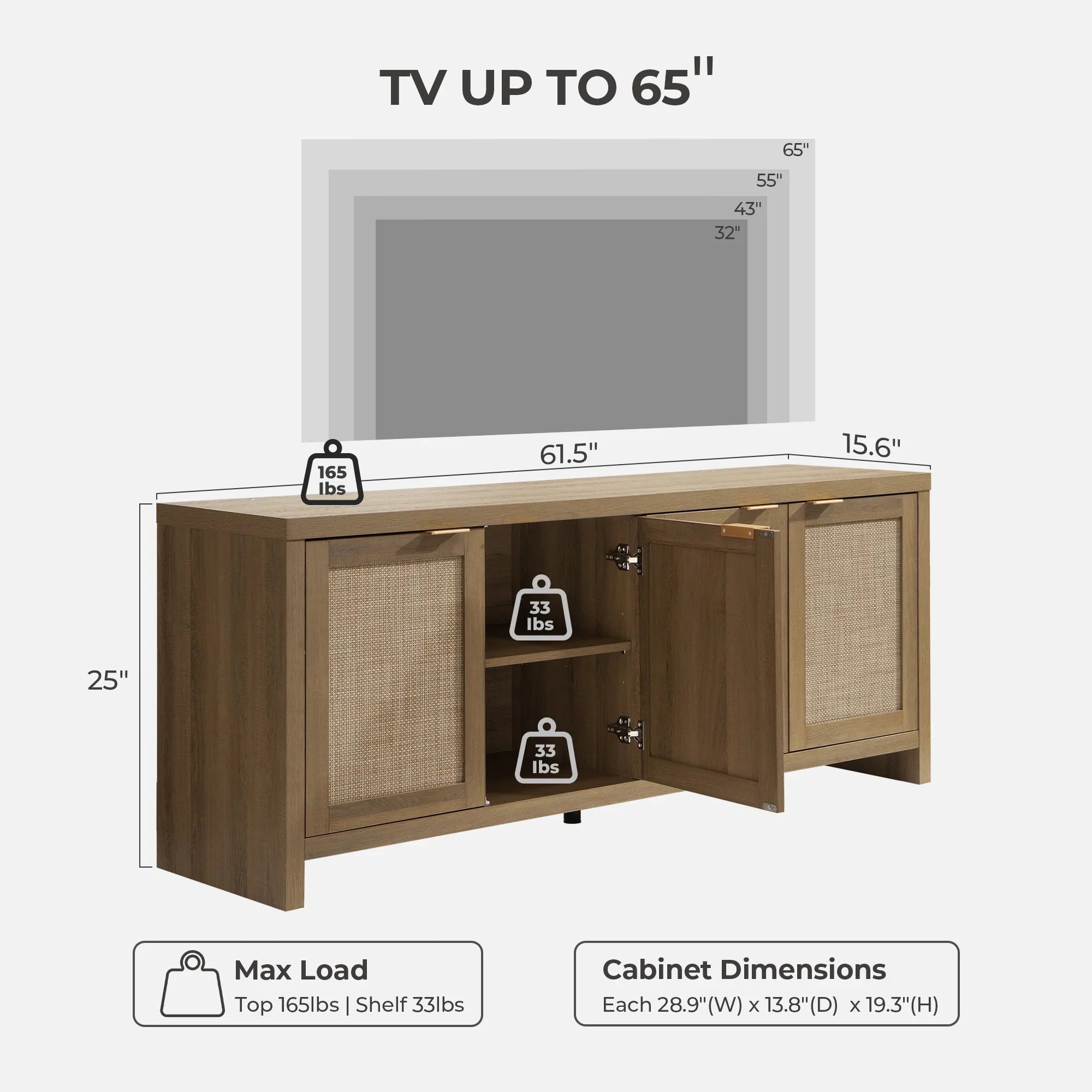 Savanna TV Stand for 65Inch TV