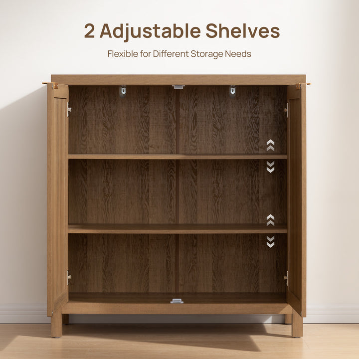 Savanna TV Console with Doors - Set of 2 - Reclaimed Caramel Oak