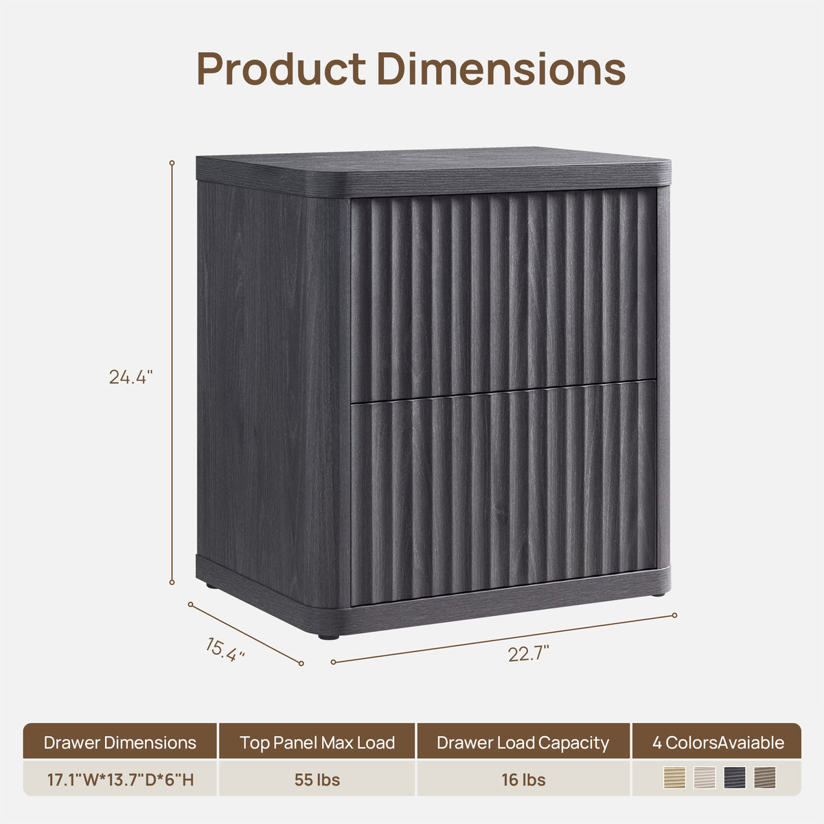 Cas Night Table with 2-Drawer