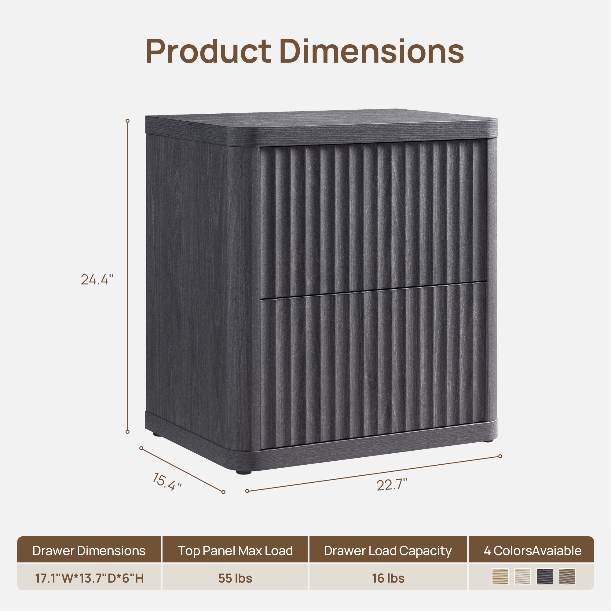 Cas Night Table with 2-Drawer