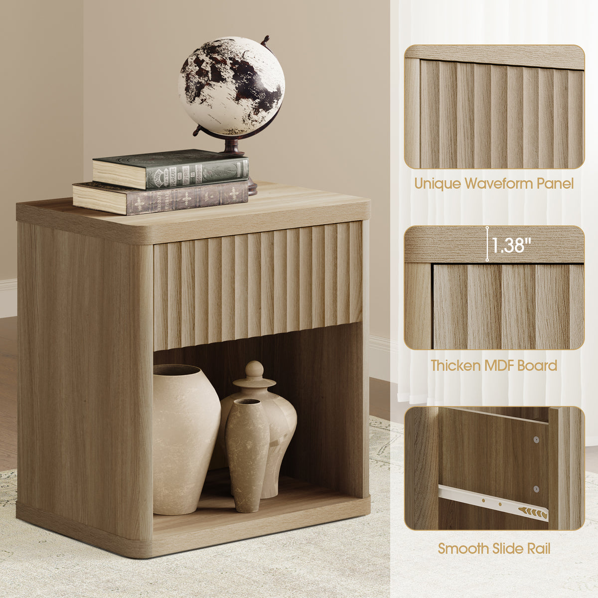 Cas Nightstand with 1 Drawer