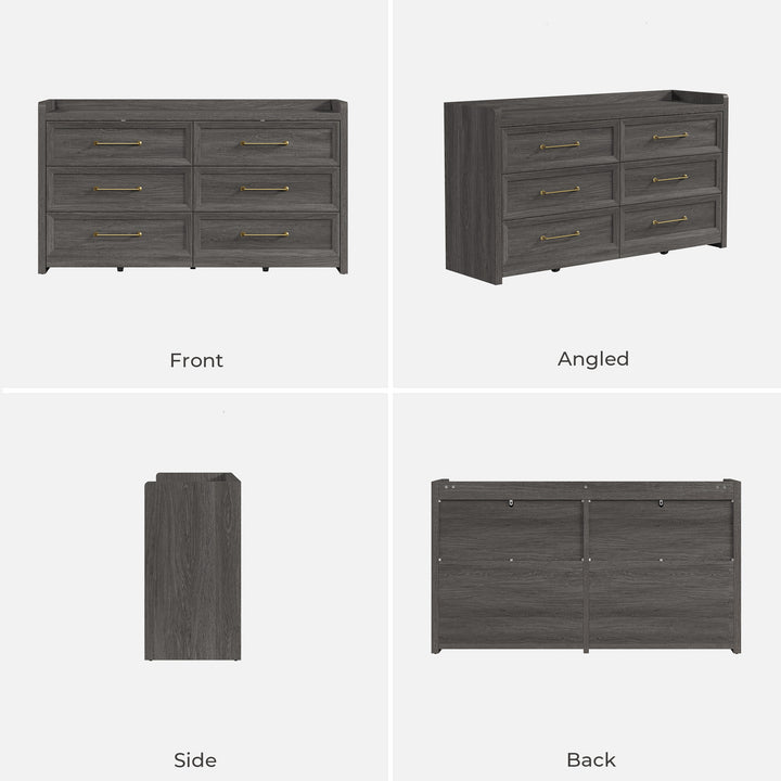 Helio Black Dresser, 6 Drawers