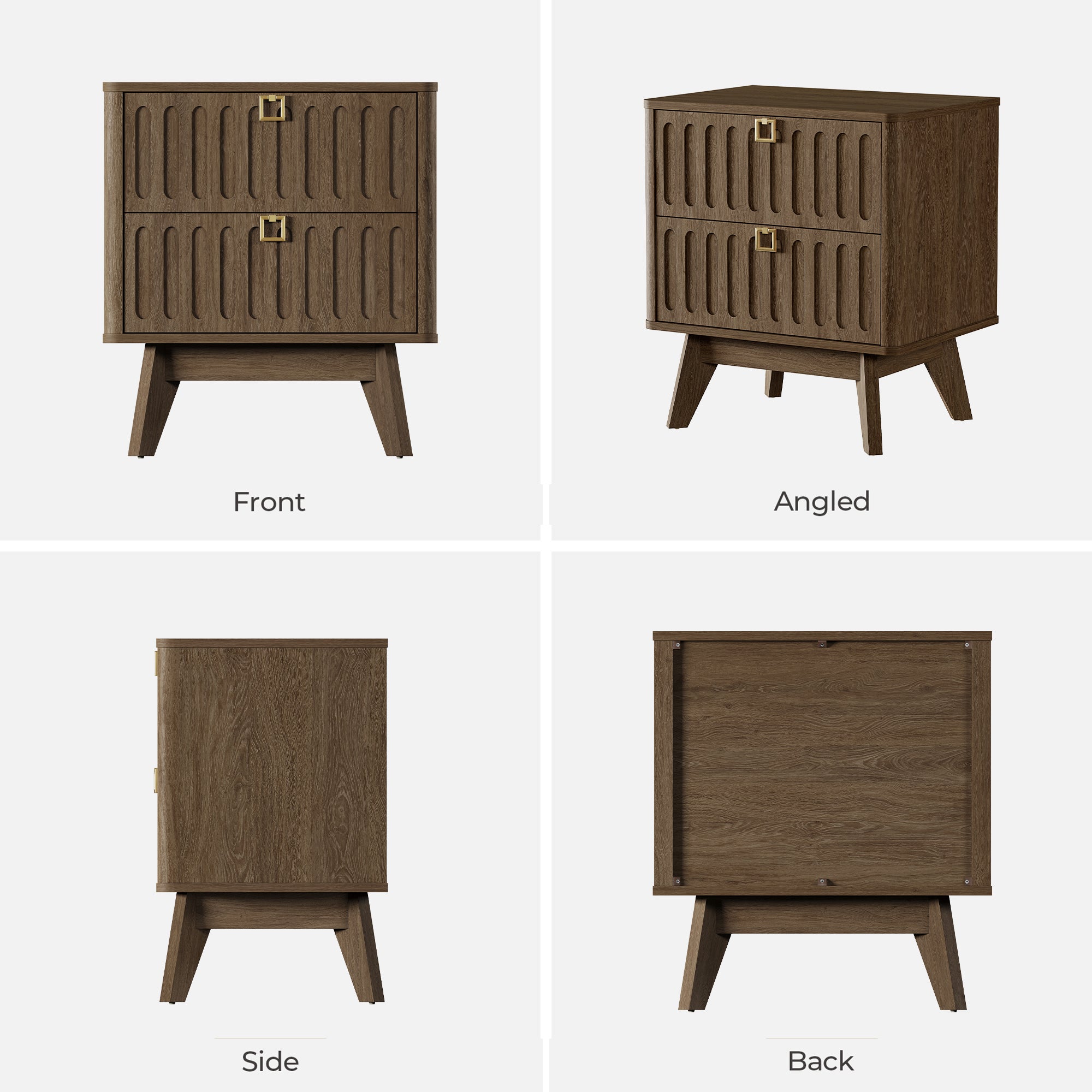 Domus Minimalist Nightstand, Large Storage