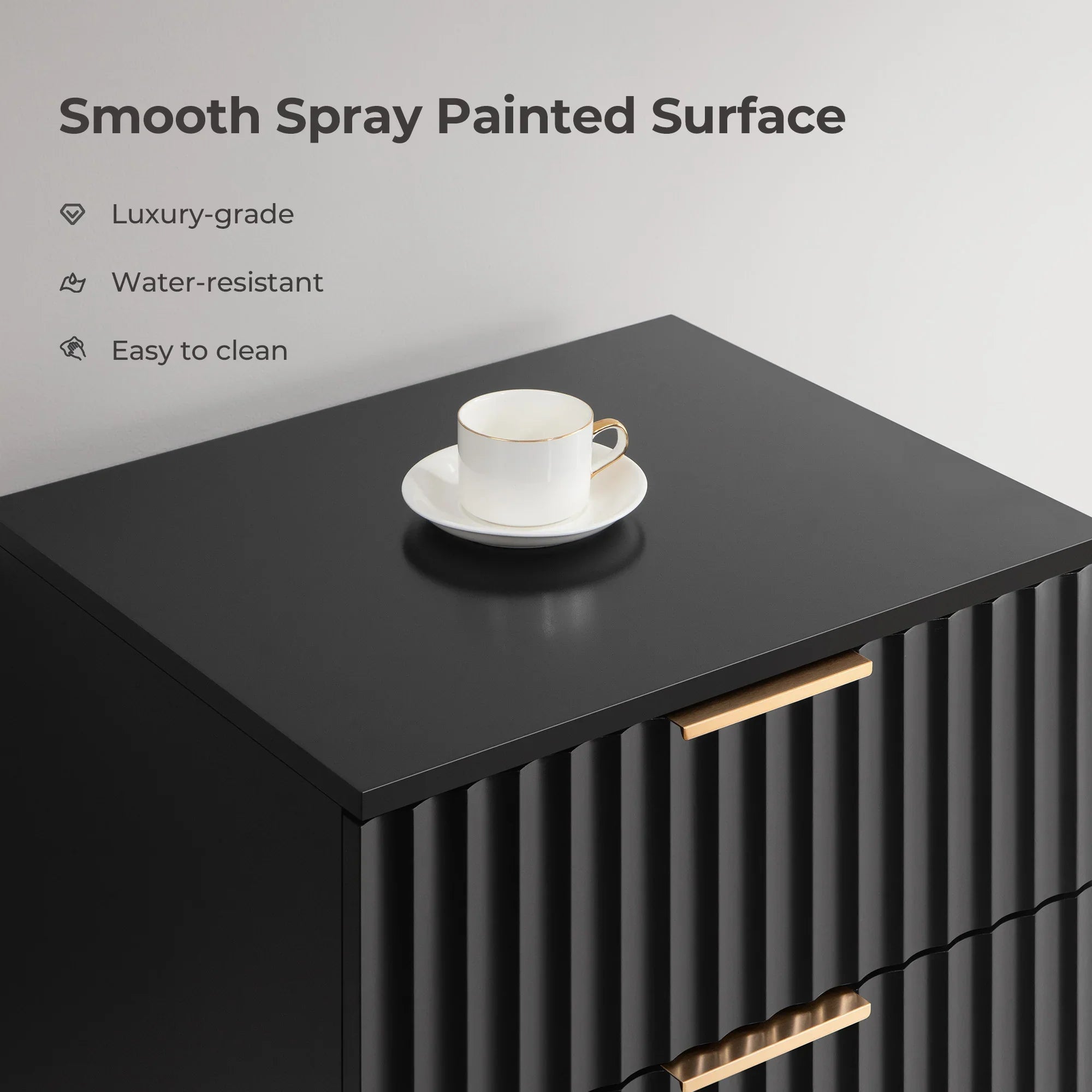 Opus Black Nightstand