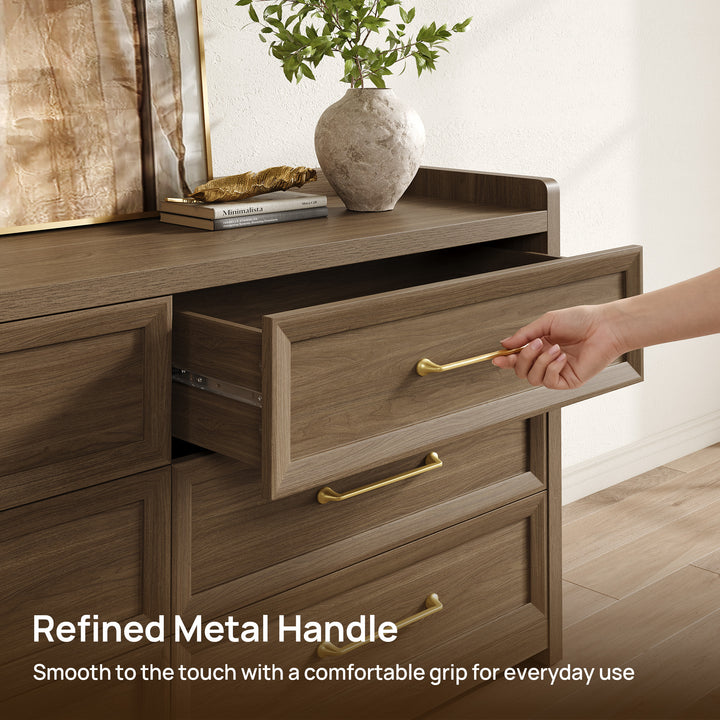 Helio Modern Dresser with 6-Drawer for Bedroom, Set of 2