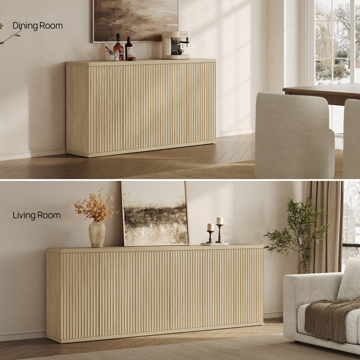 Stria Sideboard with 2 Doors, Fluted Style