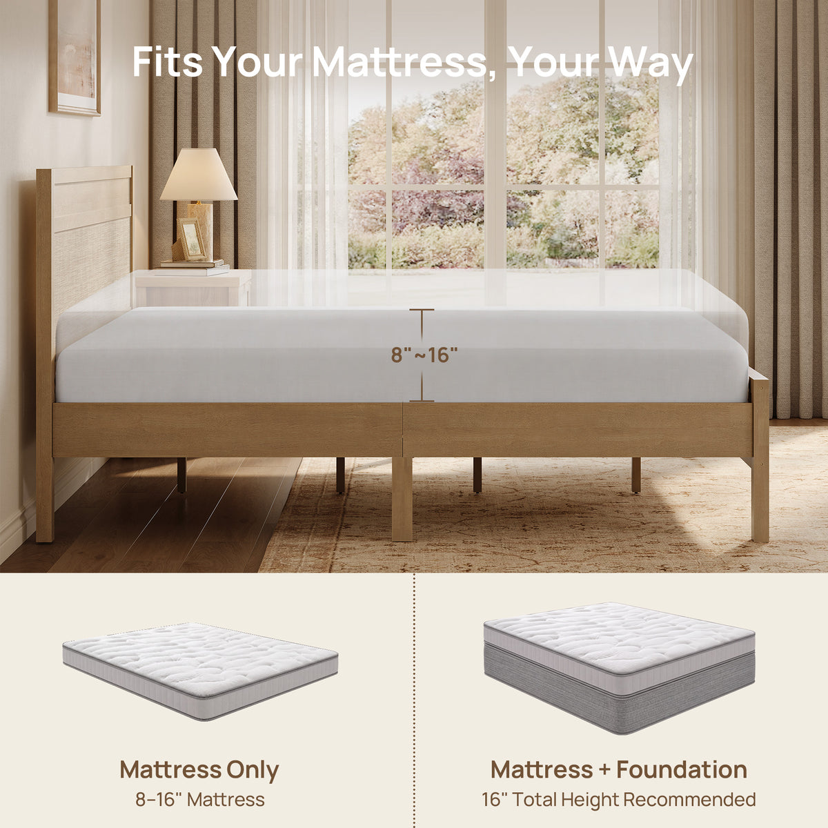 Savanna Rattan Bed Frame, Queen Size