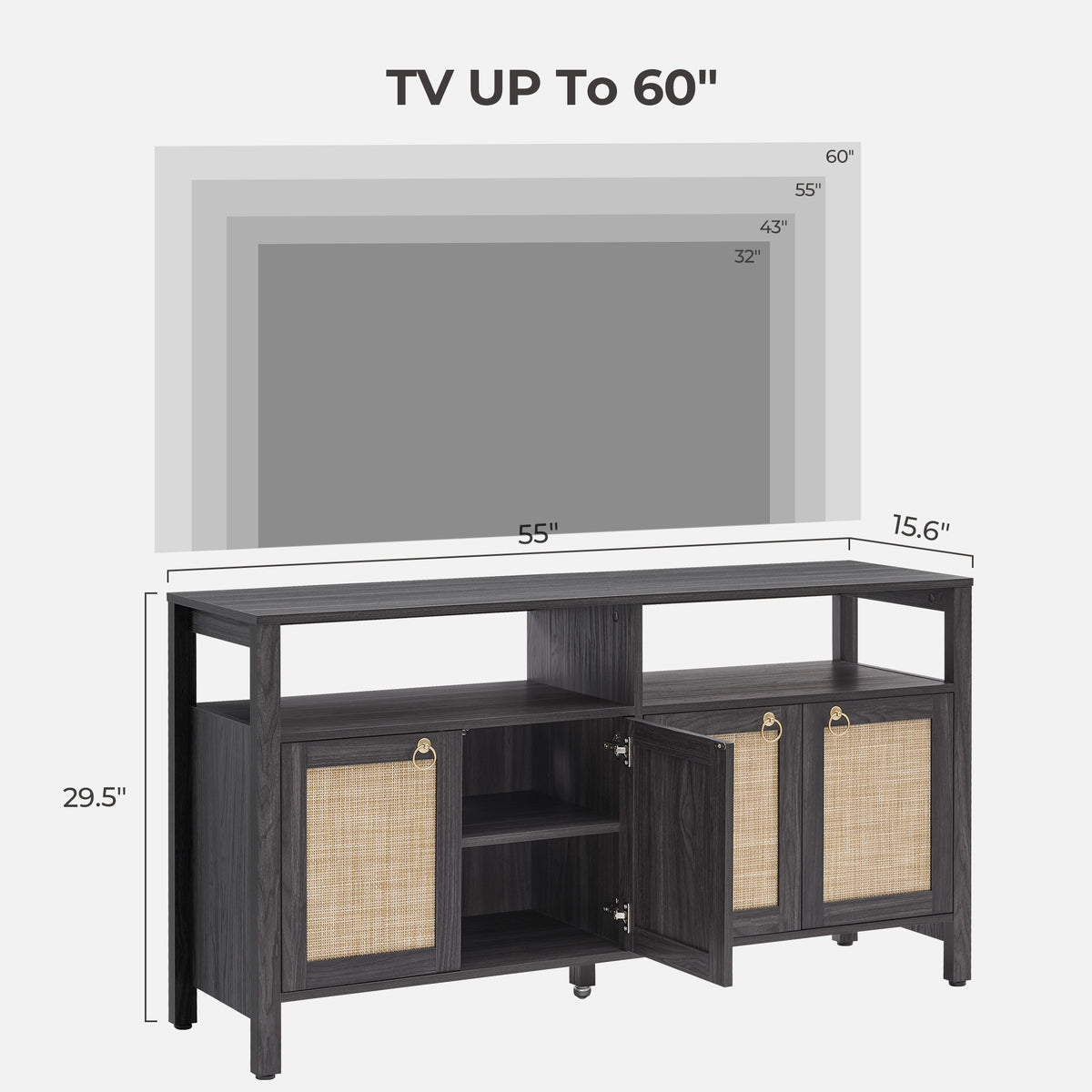 Terra Tall TV Stand up to 65 Inch TV