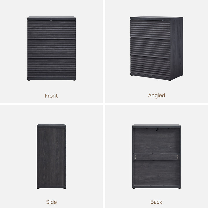 Stria Buffet Cabinet with 3 Doors, Set of 2