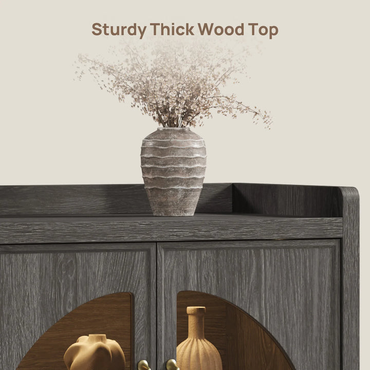 Helio Glass-Door Sideboard Cabinet