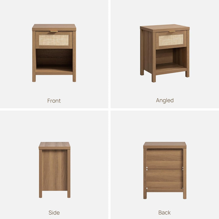 Savanna Rattan Nightstand - 2 Pieces - Reclaimed Light Oak