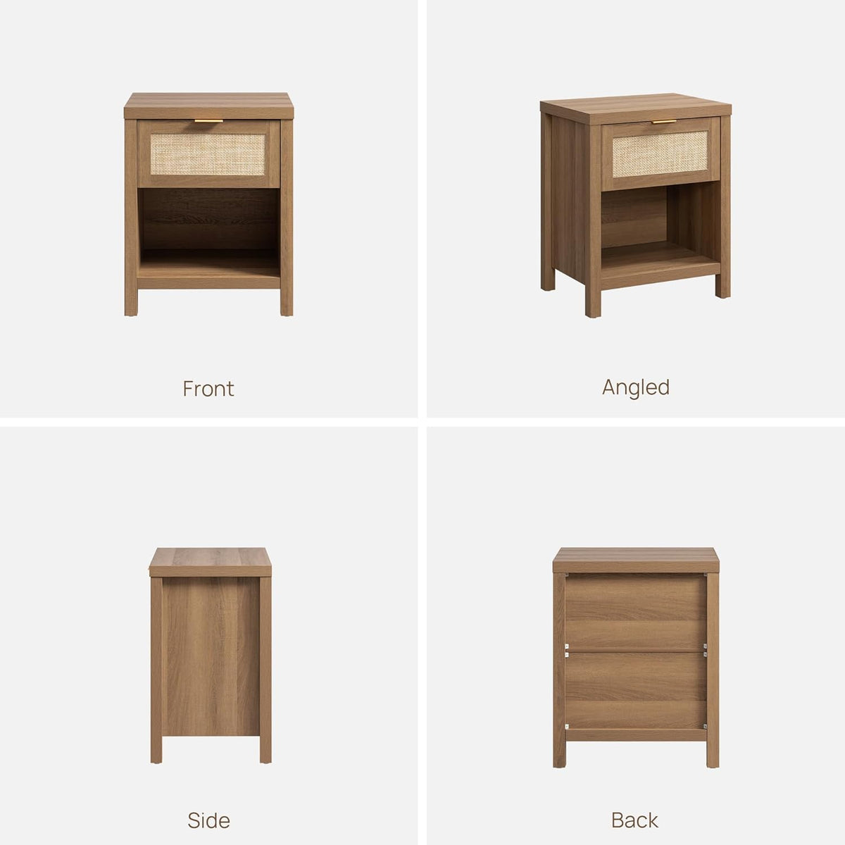 Savanna Rattan Nightstand - 2 Pieces - Black Oak