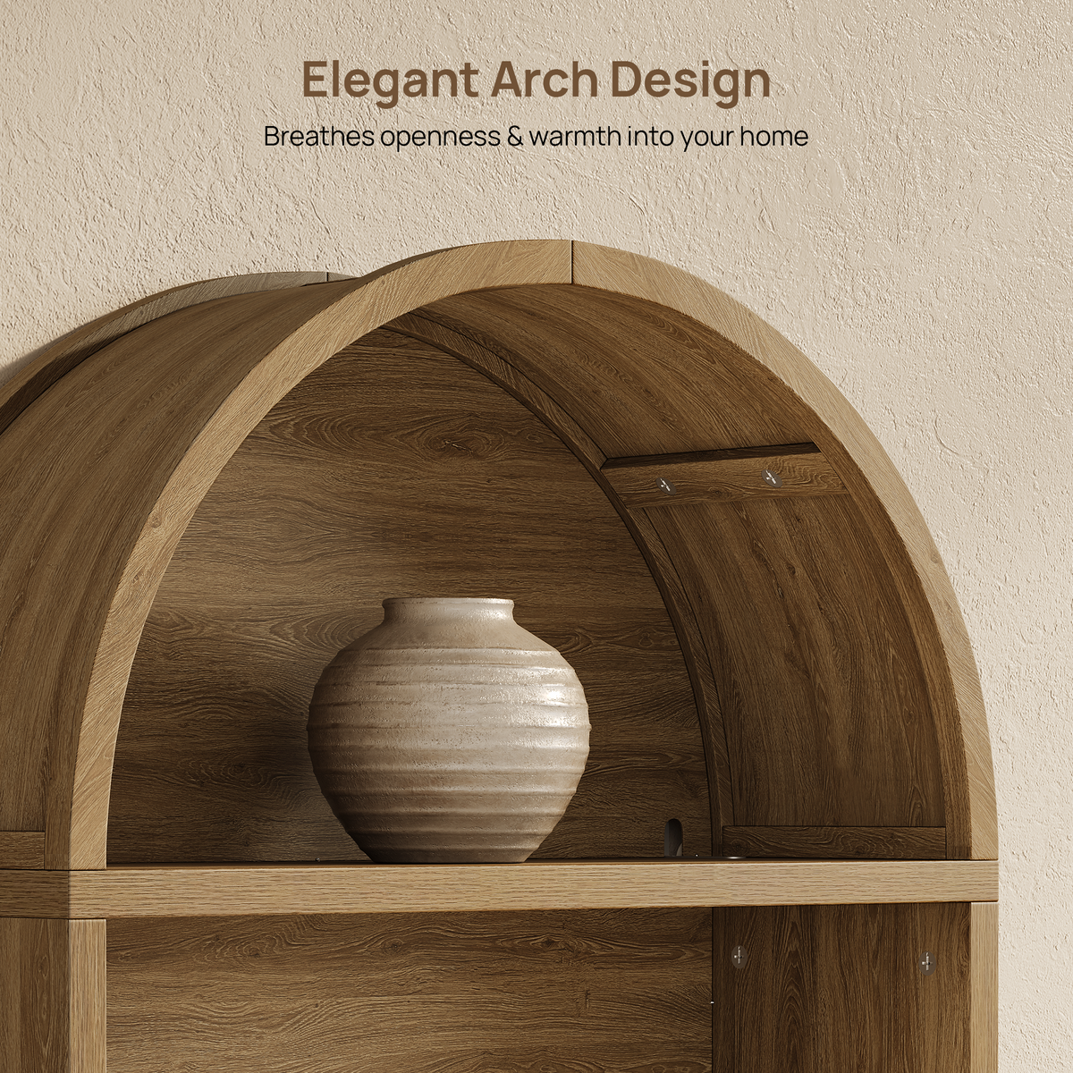 Helio 2-Door Arched Bookcase with Oval Cutout, Set of 3