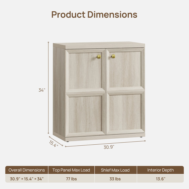 SICOTAS 33.7"W Sideboard Buffet Cabinet Set-WM