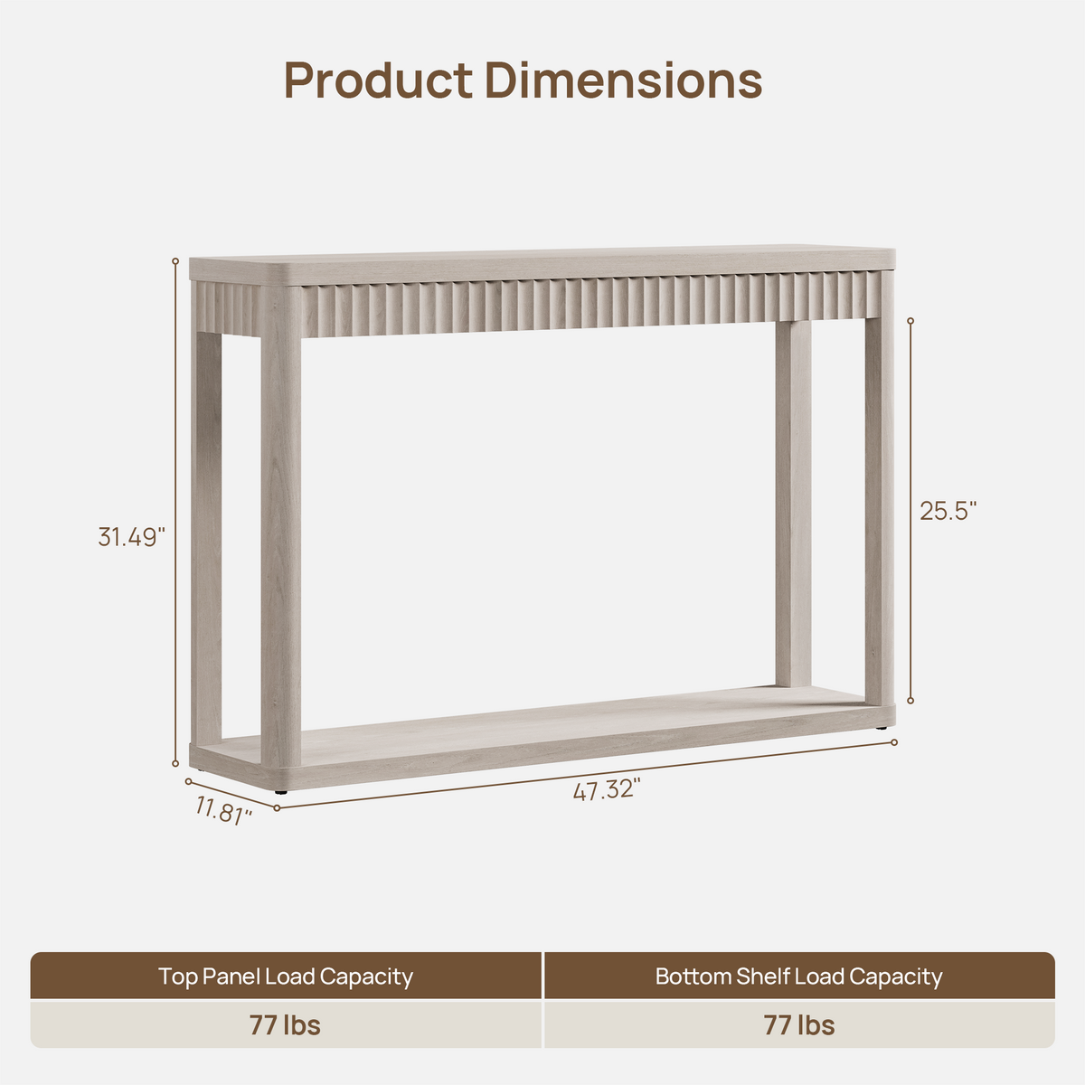 Cas Modern 2-Tier Console Table, Open Storage