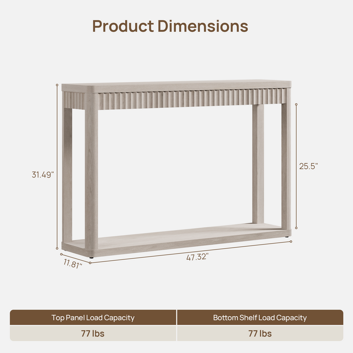 Cas Modern 2-Tier Console Table, Open Storage