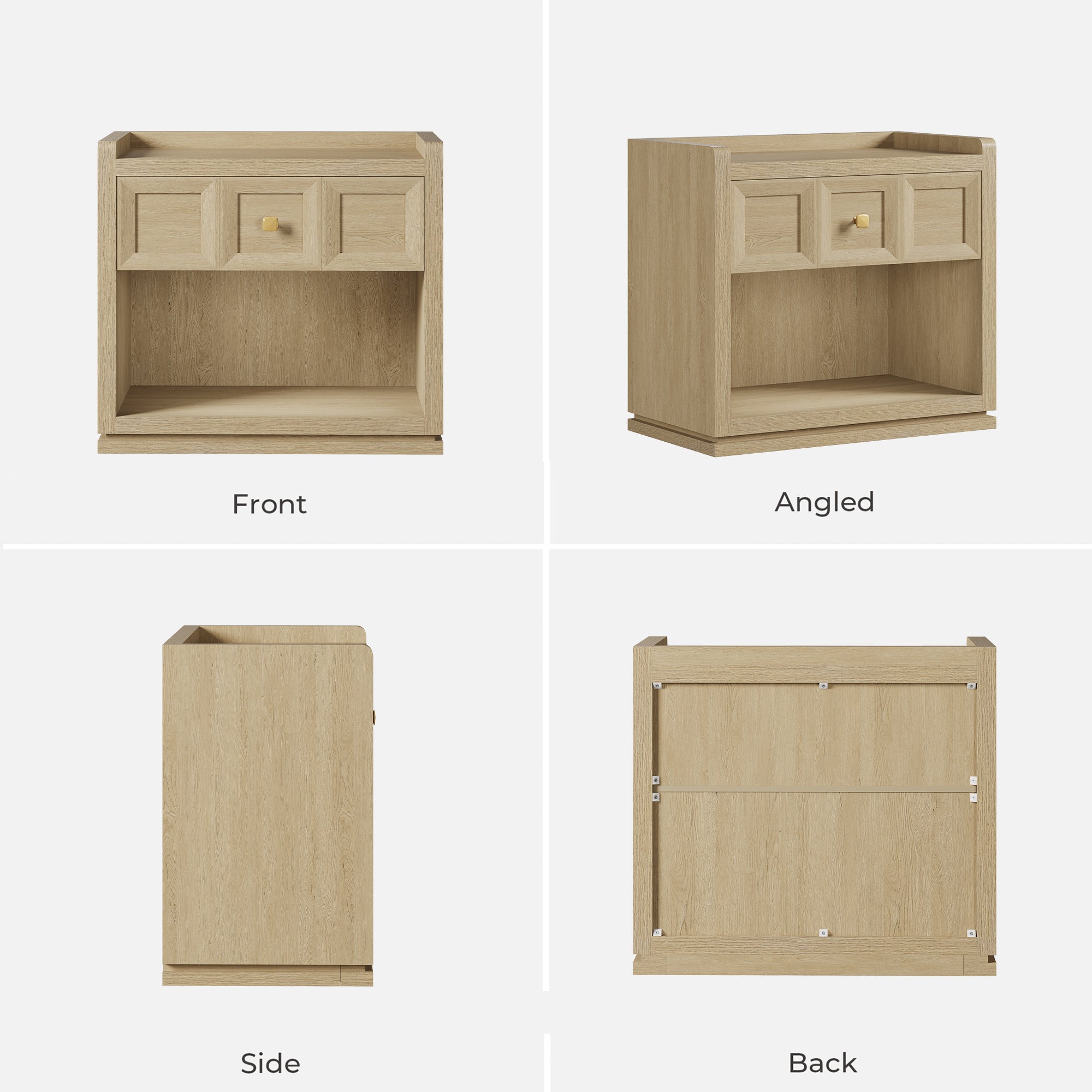 Helio 1-Drawer Nightstand Set of 2