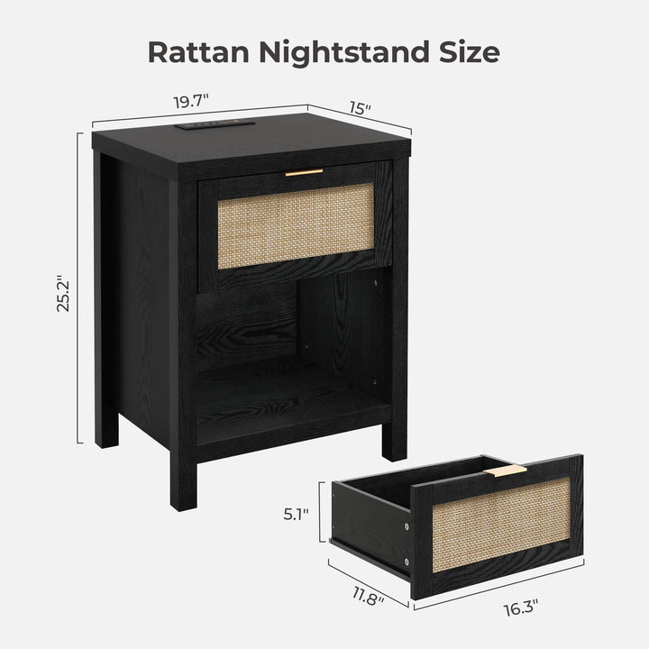 Savanna Nightstand with Charger