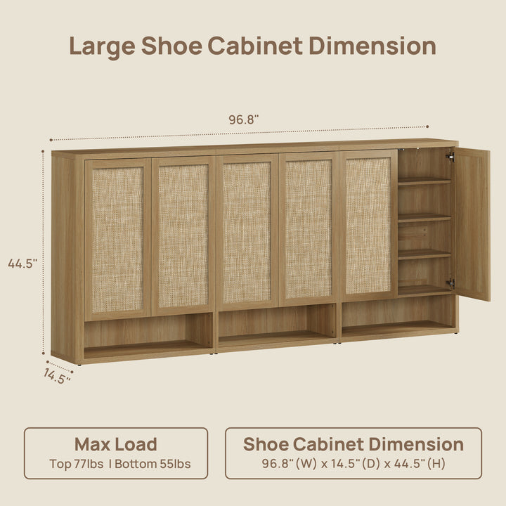 Zura Triple-Unit Shoe Cabinet, Holds 70 Pairs