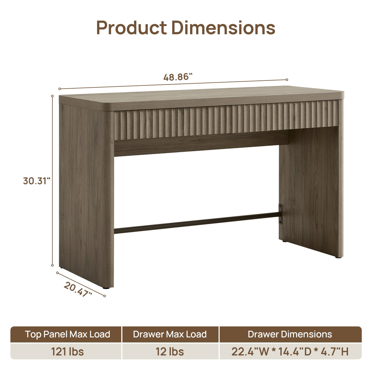 Cas Home Office Desk with 2 Drawers
