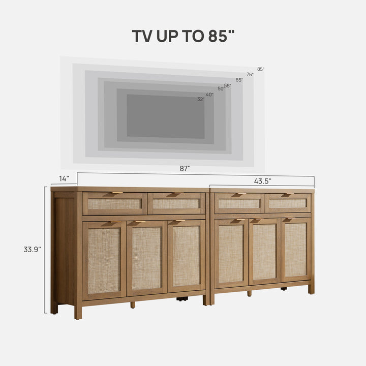 Savanna TV Cabinet with Storage, 43.5Inch Wide, Set of 2