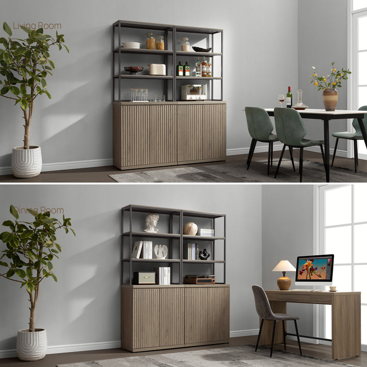 Stria Bookshelf with Storage, Set of 2