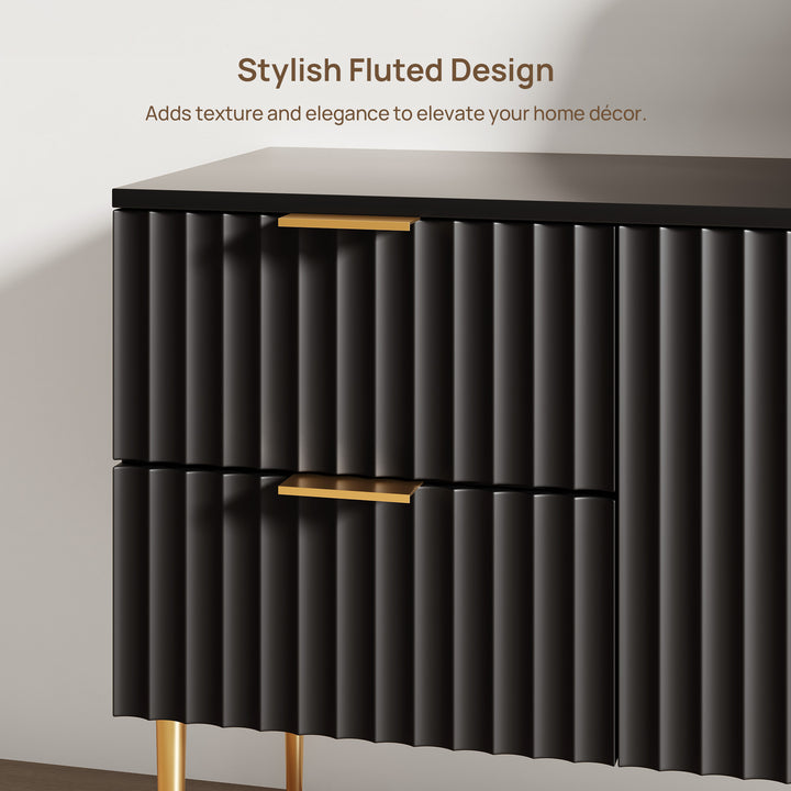 Opus Black TV Stand, Large Storage