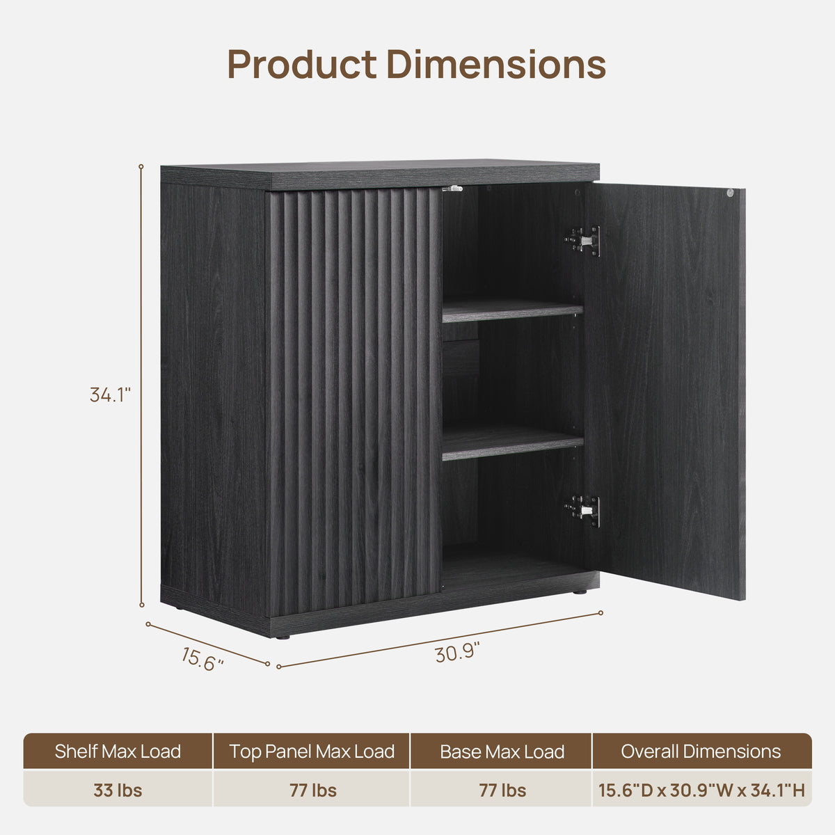 Stria Black Buffet Cabinet