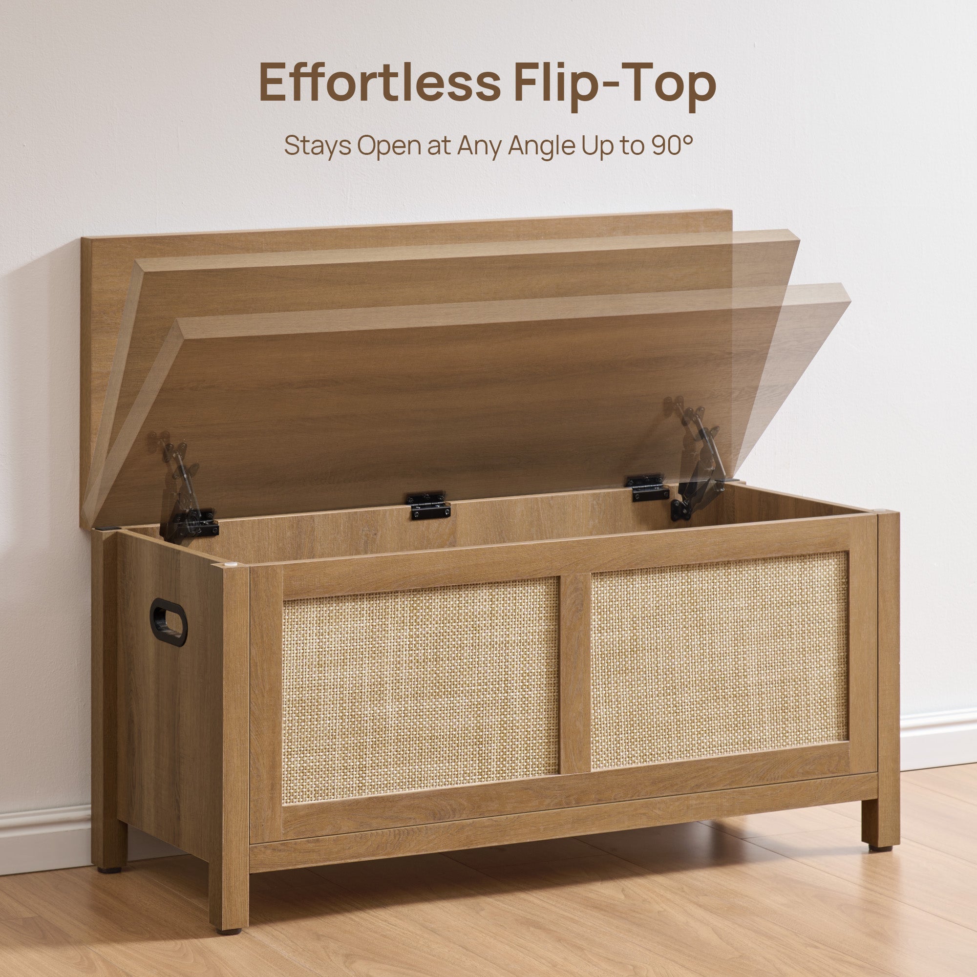 Savanna Flip-Open Rattan Shoe Bench