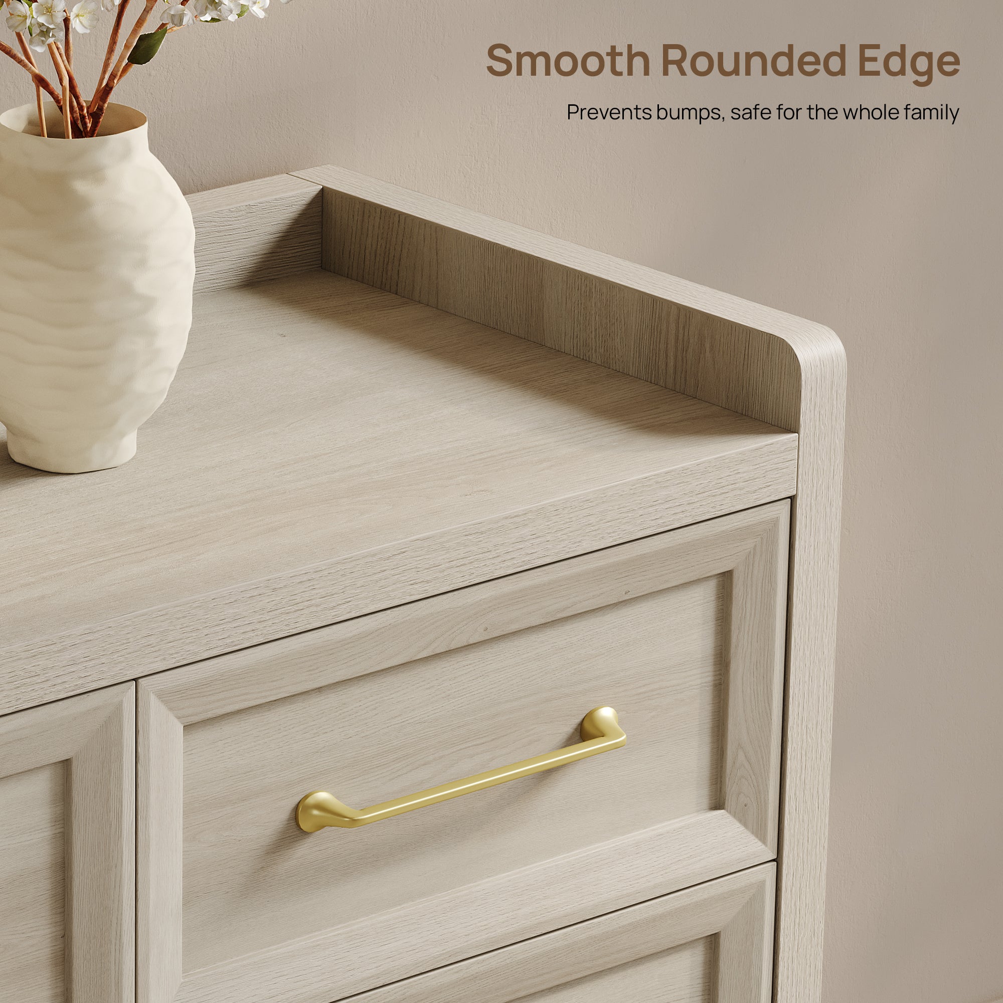 Helio White Dresser with 7 Drawers, Bedroom Storage