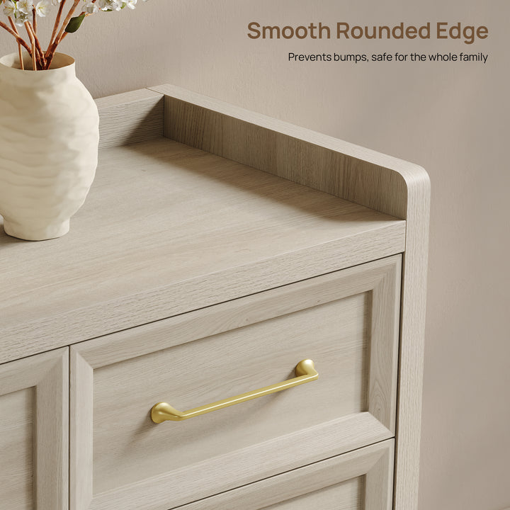 Helio White Dresser with 7 Drawers, Bedroom Storage