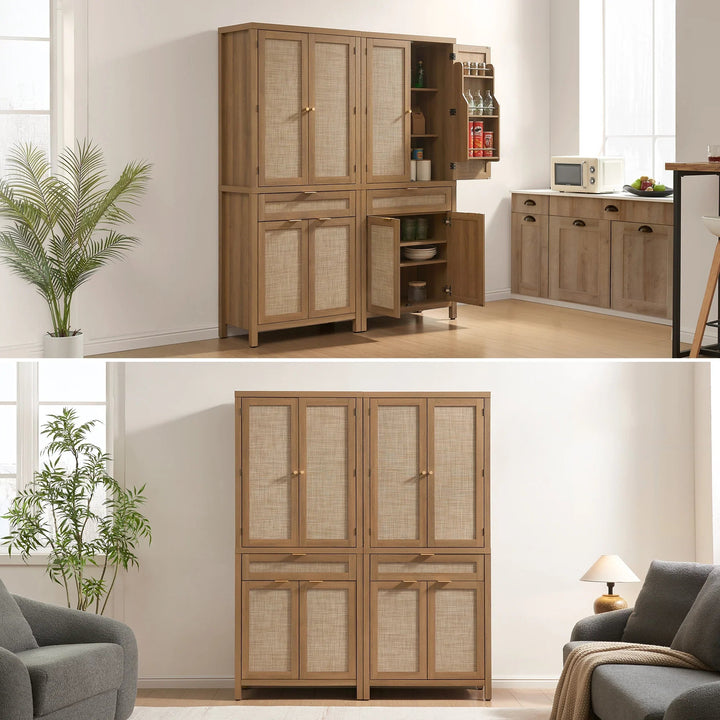 Savanna Storage Cabinet with Drawer, 72'' Tall, Set of 2