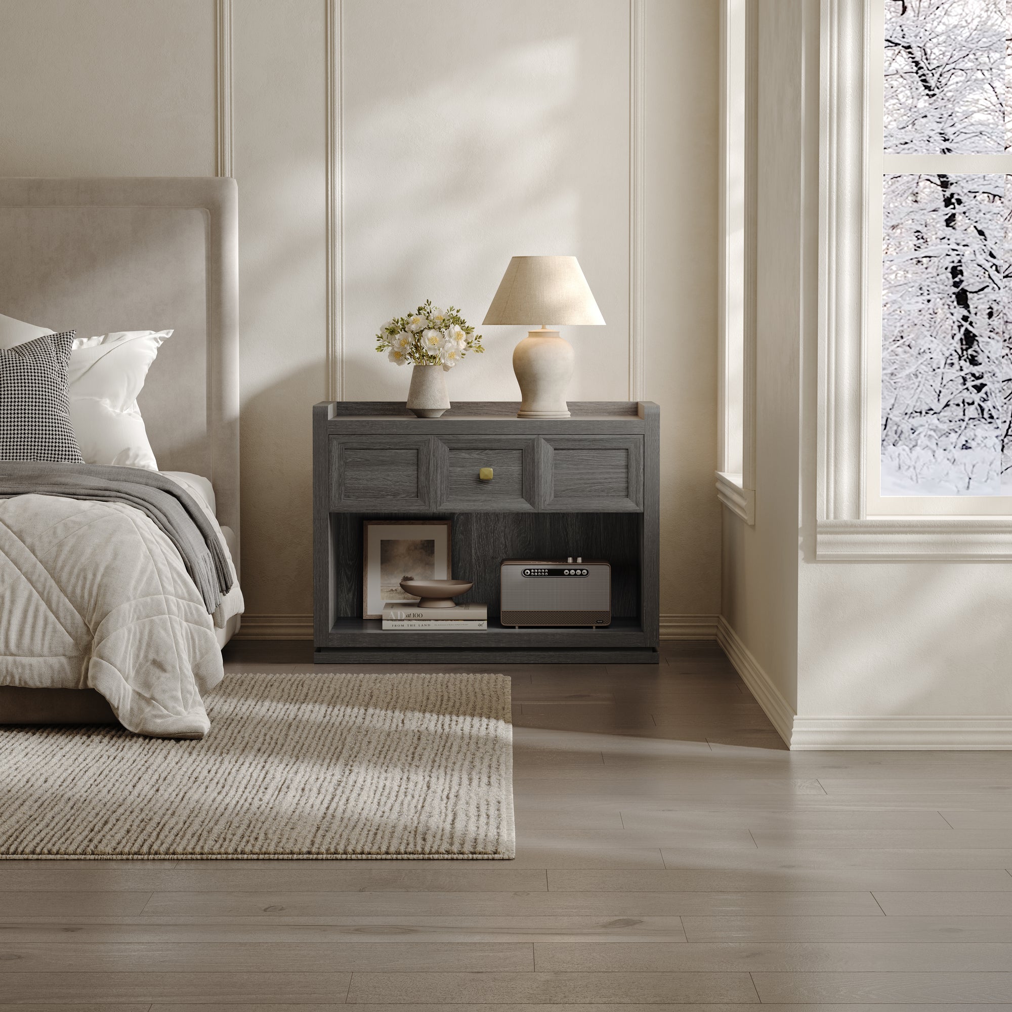 Helio 6-Drawer Dresser and Nightstands Set For Bedroom