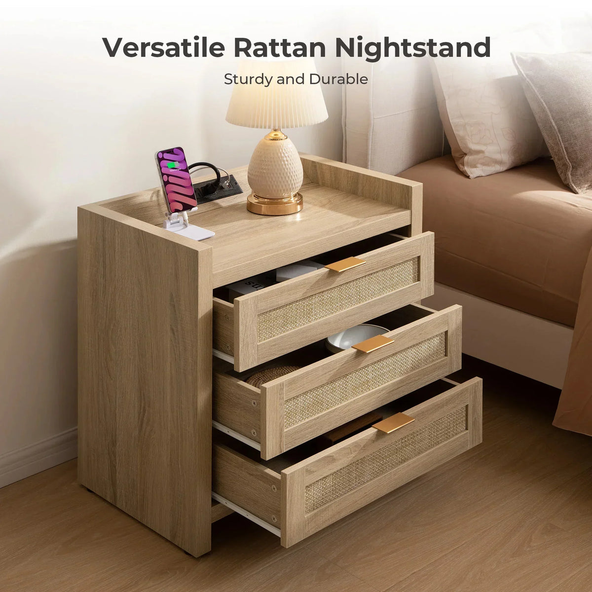 Savanna 3 Drawers Nightstand
