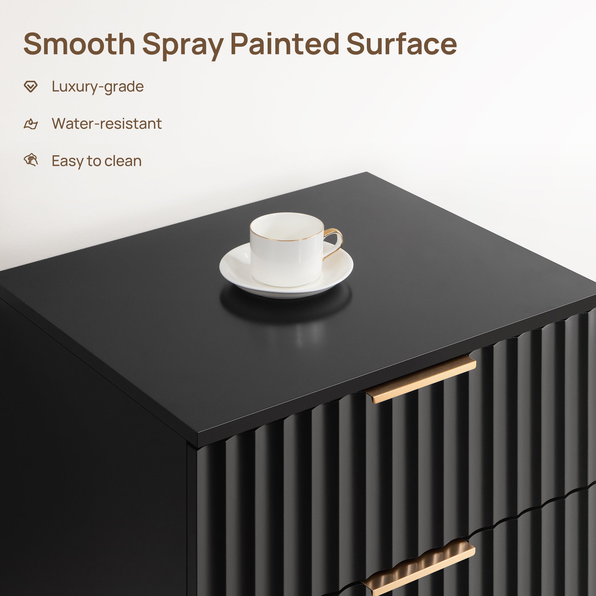 Opus Black Nightstand