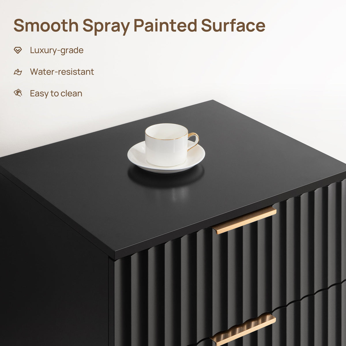 Opus Black Nightstand - 1 Piece - Blue