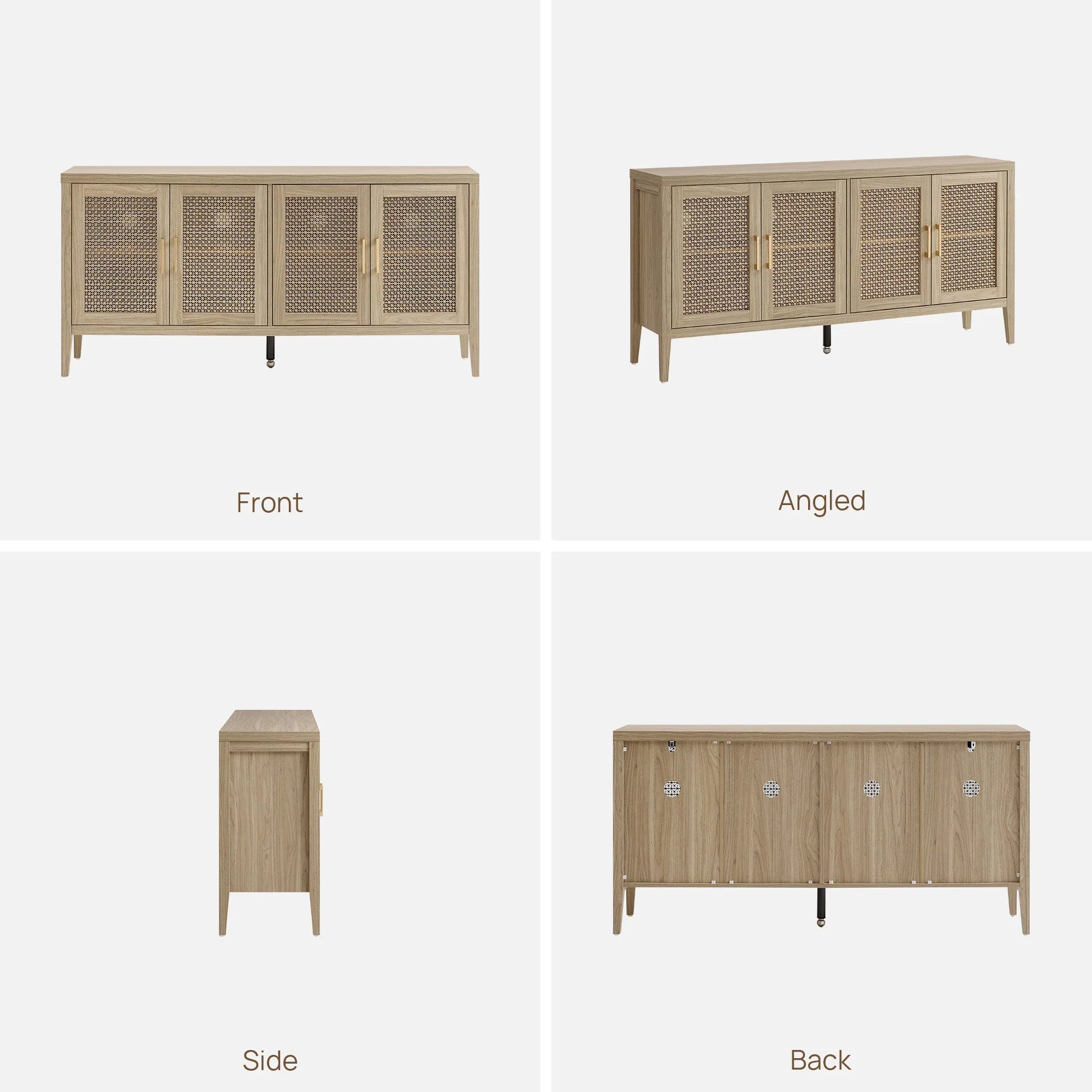 Andy TV Stand with 4 Doors - 1 Piece - Espresso Brown
