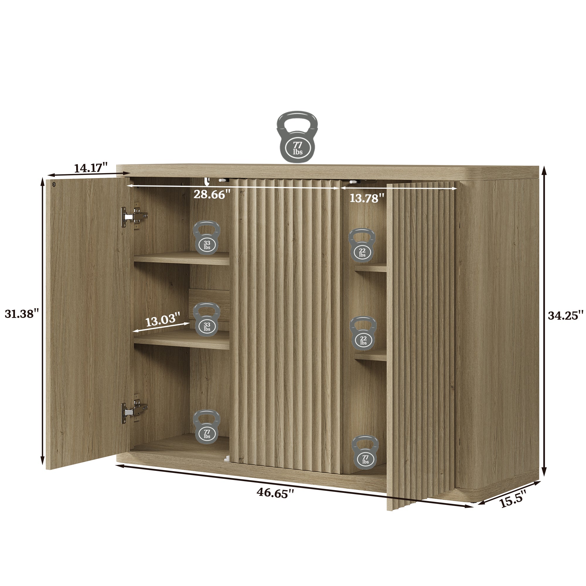 Cas Sideboard Cabinet with 3 Doors